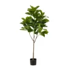 Kunstplanten & Bloemen< Kunstplant Ficus Benghalensis Groen - 140 cm hoog