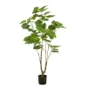 Kunstplanten & Bloemen< Kunstplant Ficus Umbellata Groen - 125 cm hoog