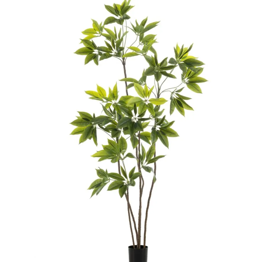 Kunstplanten & Bloemen< Kunstplant Schefflera Groen - 195 cm hoog