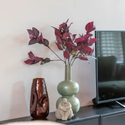 Kunstplanten & Bloemen< Kunsttak Eucalyptus Rood - 80 cm