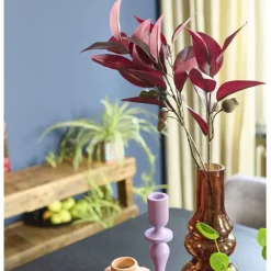 Kunstplanten & Bloemen< Kunsttak Eucalyptus Rood - 80 cm