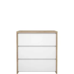 Opbergkasten< Ladekast Atlanta Eiken / Hoogglans Wit - 80x84x48 cm