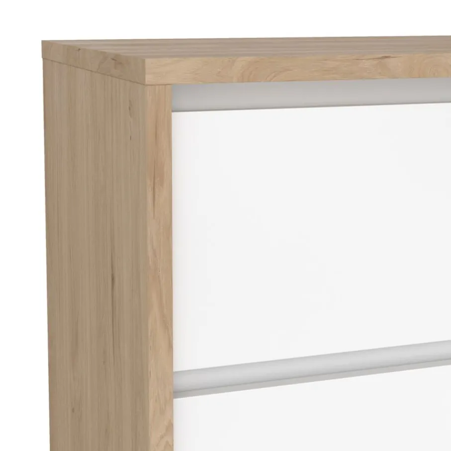 Opbergkasten< Ladekast Atlanta Eiken / Hoogglans Wit - 80x84x48 cm