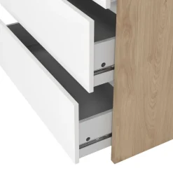 Opbergkasten< Ladekast Atlanta Eiken / Hoogglans Wit - 80x84x48 cm
