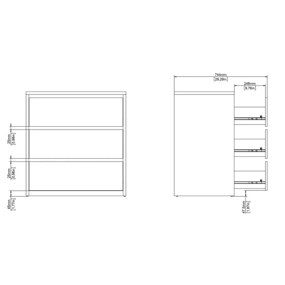 Opbergkasten< Ladekast Atlanta Wit - 80x84x48 cm