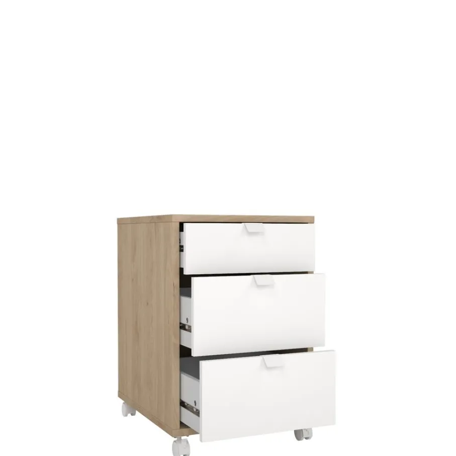 Opbergkasten< Ladekast Bram Eiken / Wit - 41x61x49 cm
