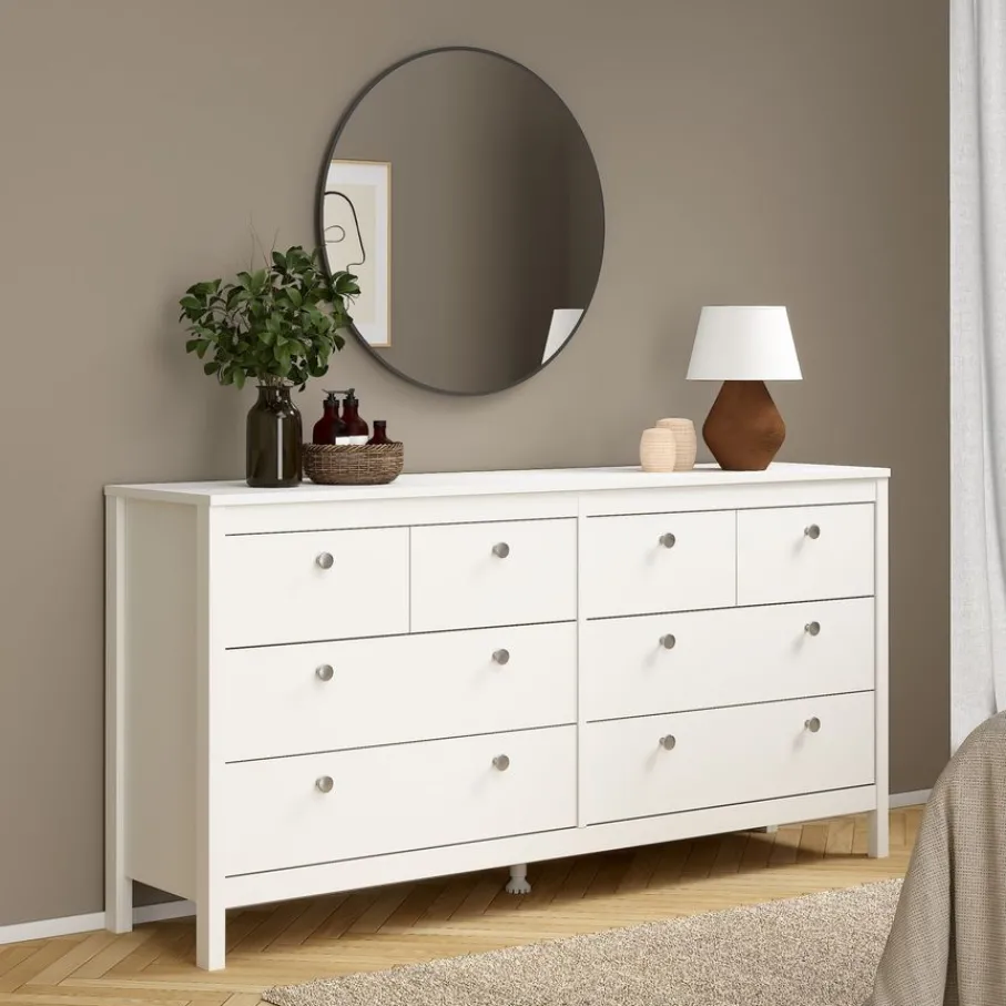Ladekasten|Dressoirs< Ladekast Dallas Wit - 160x80x39 cm