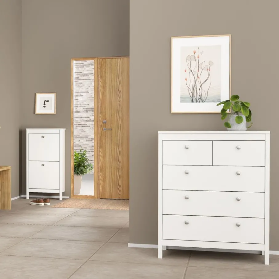 Opbergkasten< Ladekast Dallas Wit - 83x99x39 cm