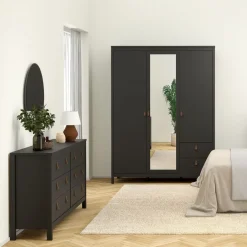 Ladekasten|Dressoirs< Ladekast Dallas Zwart - 160x80x39 cm