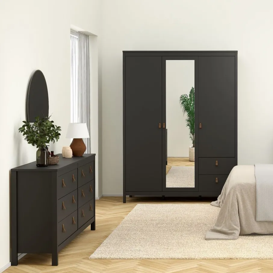 Ladekasten|Dressoirs< Ladekast Dallas Zwart - 160x80x39 cm