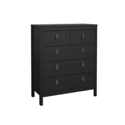 Opbergkasten< Ladekast Dallas Zwart - 83x99x39 cm