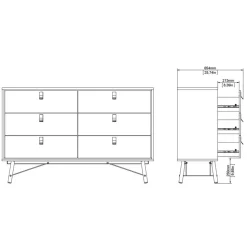 Opbergkasten< Ladekast Denver Eiken - 150x95x40 cm