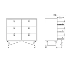 Opbergkasten< Ladekast Denver Eiken - 102x95x40 cm