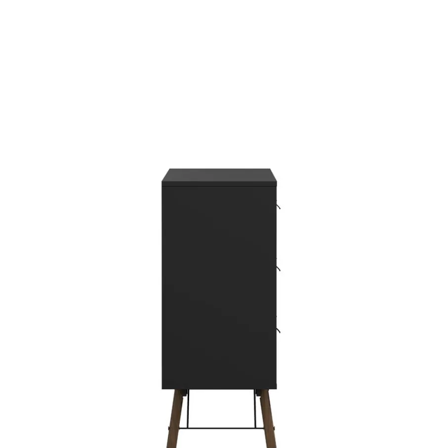 Opbergkasten< Ladekast Denver Zwart / Walnoot - 150x95x40 cm