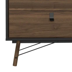 Opbergkasten< Ladekast Denver Zwart / Walnoot - 150x95x40 cm