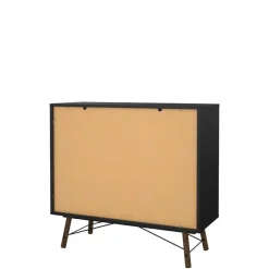 Opbergkasten< Ladekast Denver Zwart / Walnoot - 102x95x40 cm