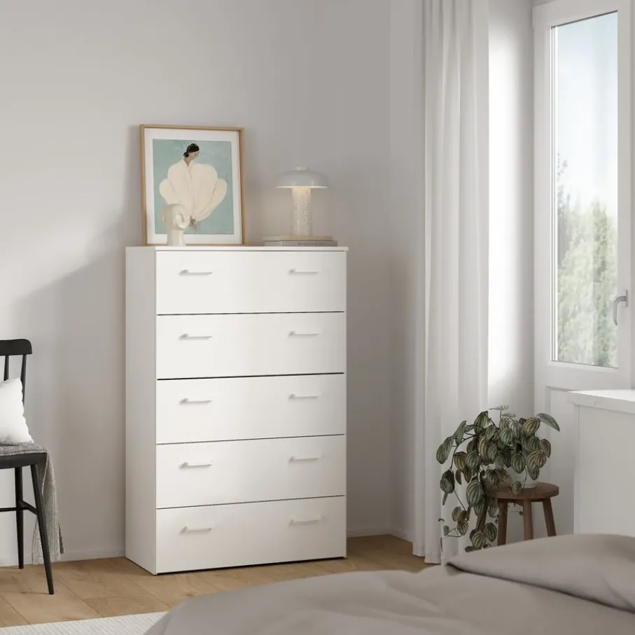 Ladekasten< Ladekast Harper Wit - 75x115x36 cm