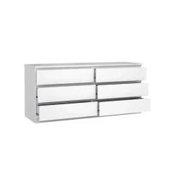 Opbergkasten< Ladekast Luna Hoogglans Wit - 154x71x50 cm