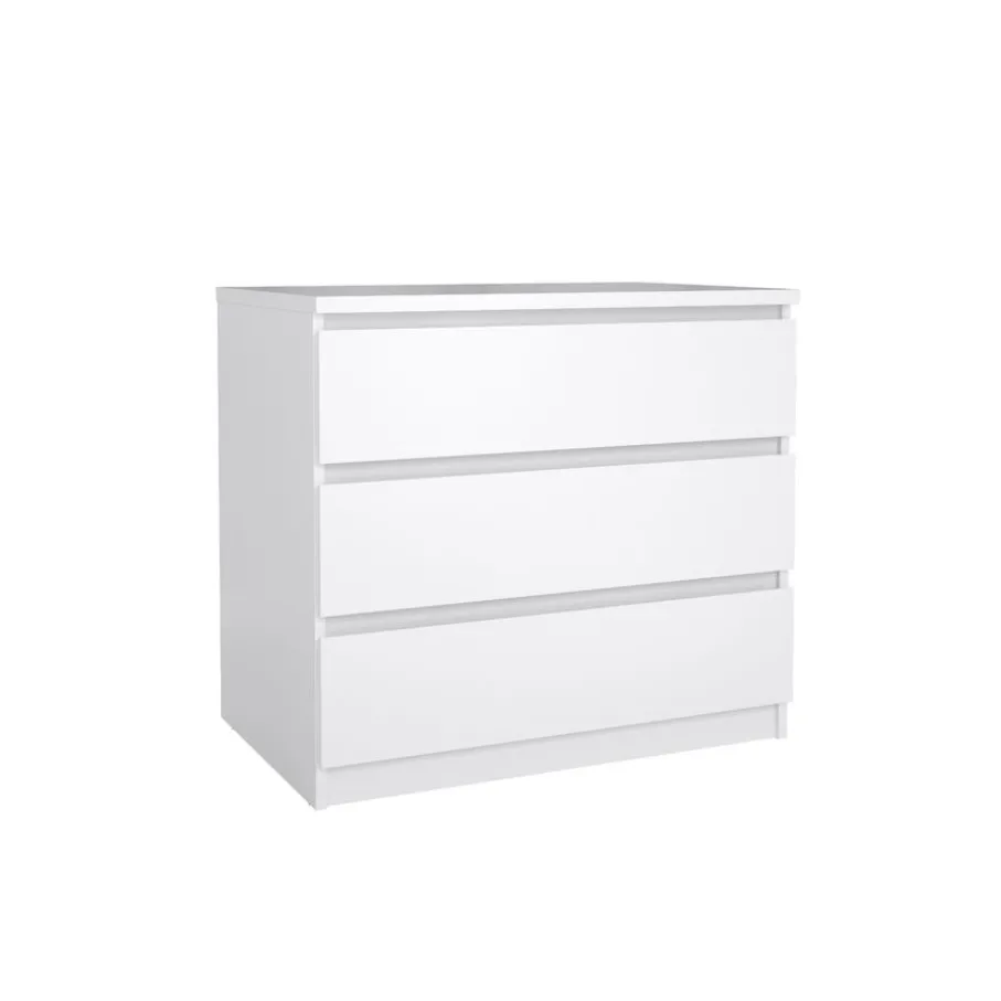 Opbergkasten< Ladekast Luna Hoogglans Wit - 77x71x50 cm