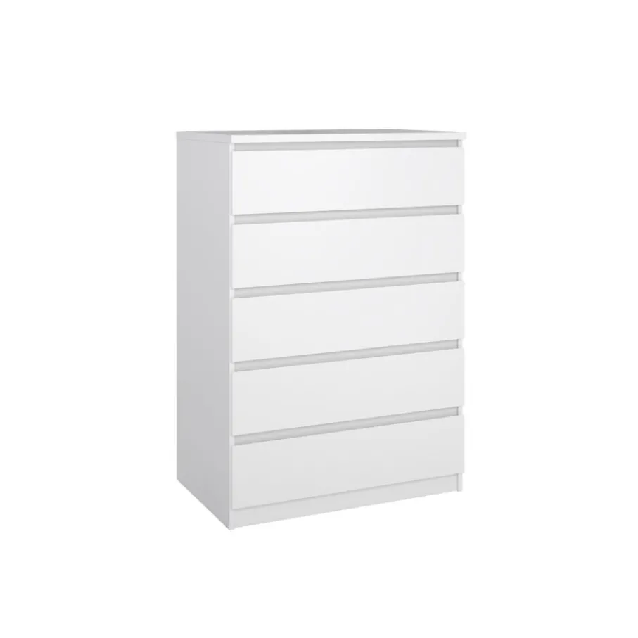 Opbergkasten< Ladekast Luna Hoogglans Wit - 77x112x50 cm