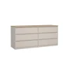 Opbergkasten< Ladekast Luna Taupe / Eiken - 154x71x50 cm
