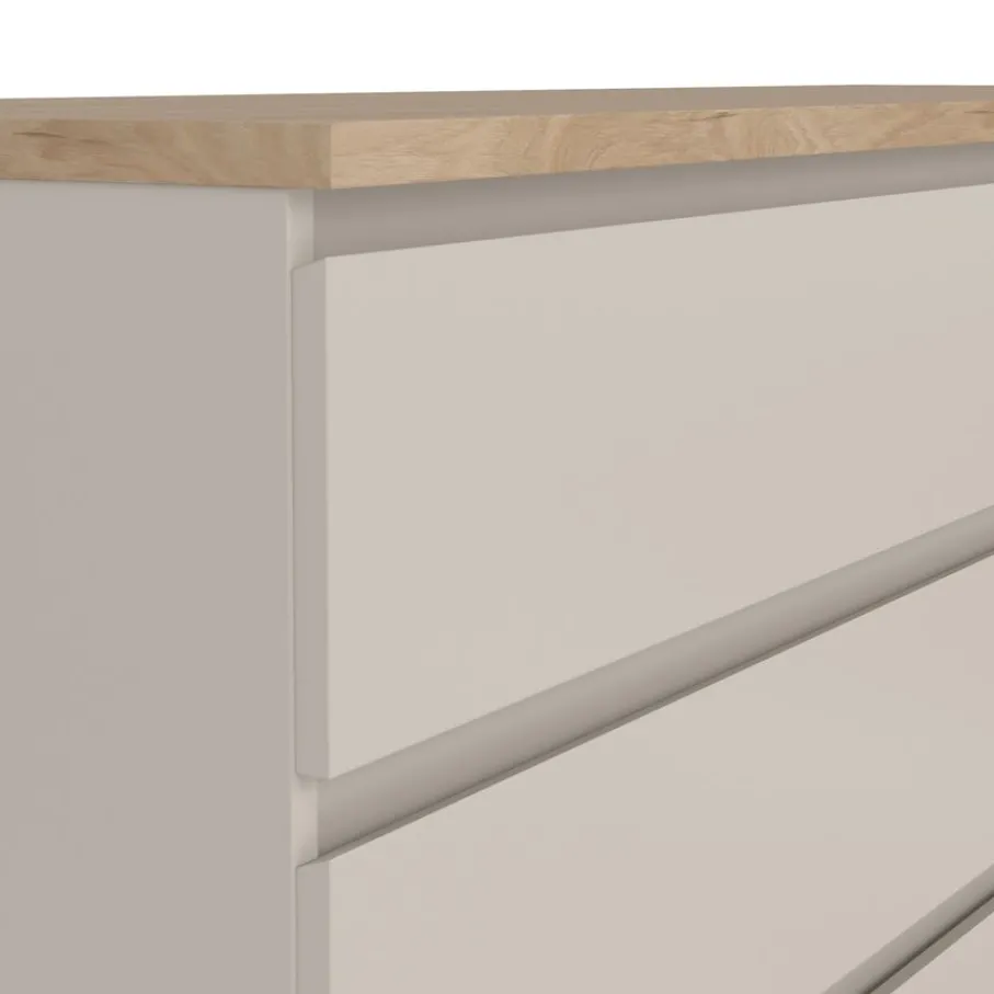 Opbergkasten< Ladekast Luna Taupe / Eiken - 154x71x50 cm