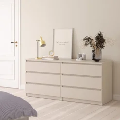 Opbergkasten< Ladekast Luna Taupe - 154x71x50 cm