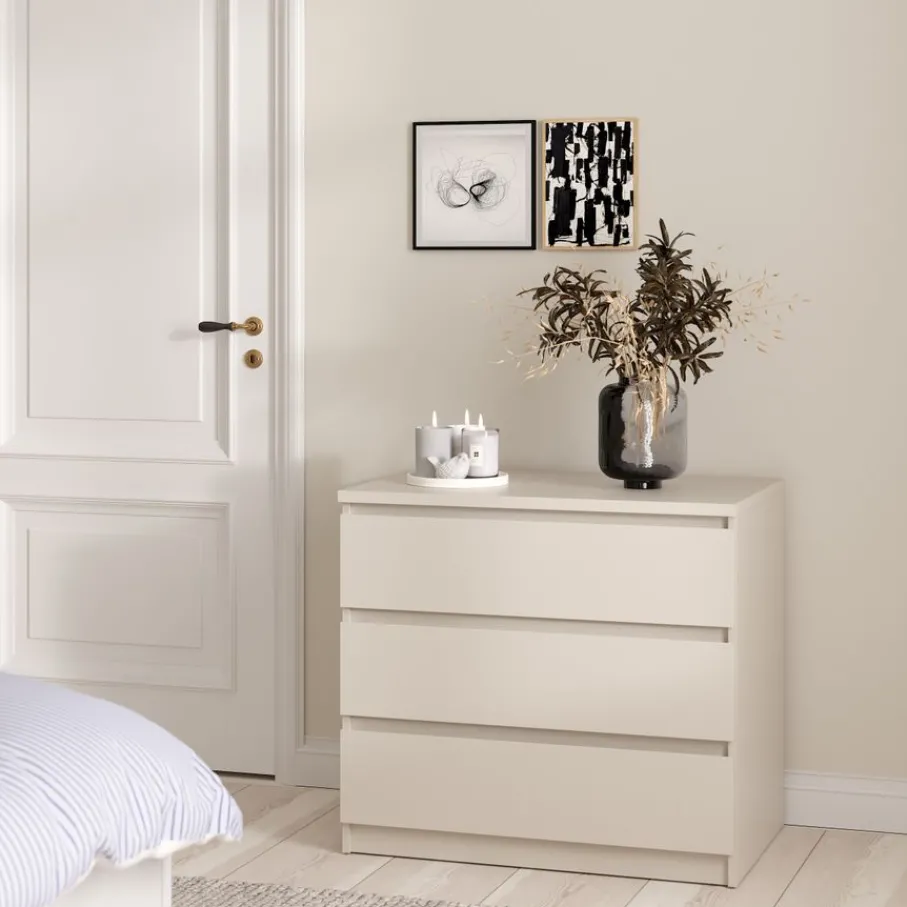 Opbergkasten< Ladekast Luna Taupe - 77x71x50 cm