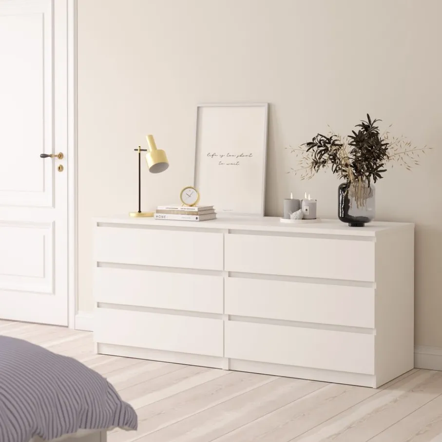 Opbergkasten< Ladekast Luna Wit - 154x71x50 cm