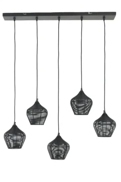 Hanglampen<Light - Living Light & Living Hanglamp Alvaro Zwart - 5 x E27 - 100 cm breed