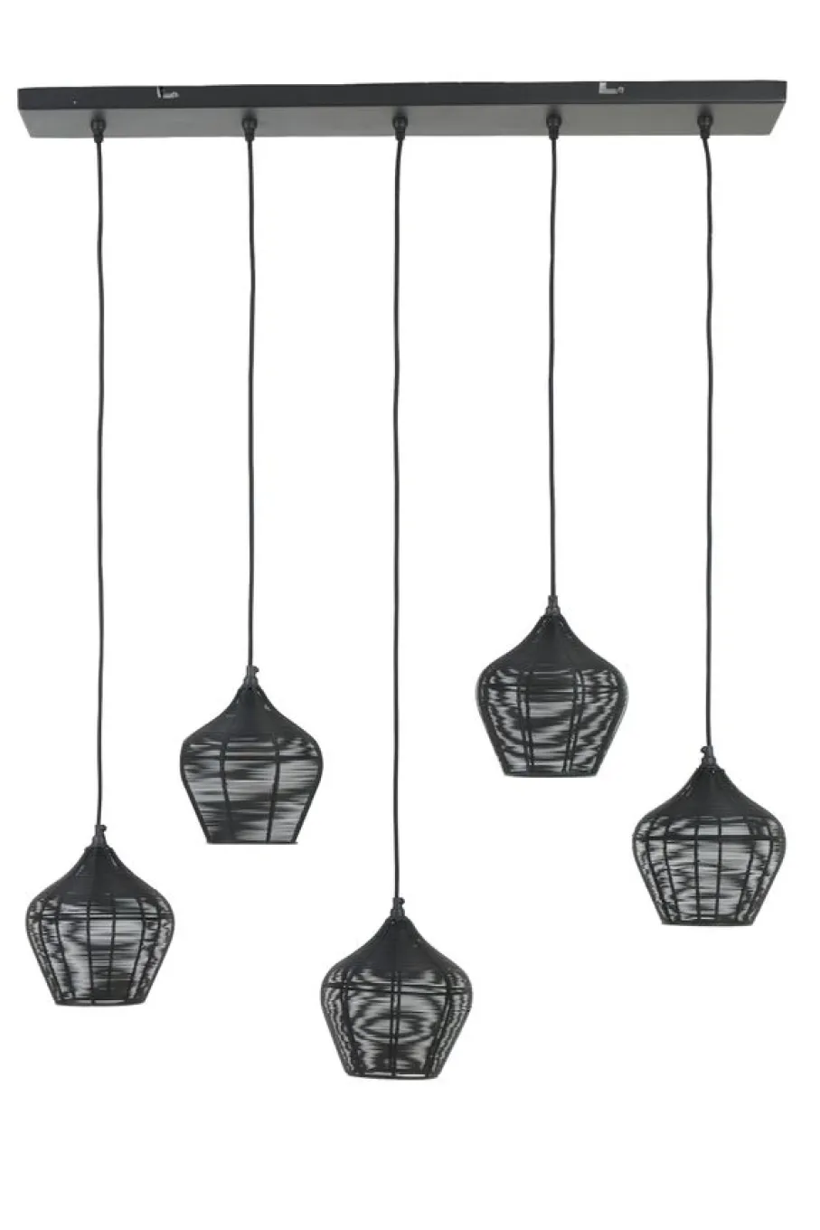 Hanglampen<Light - Living Light & Living Hanglamp Alvaro Zwart - 5 x E27 - 100 cm breed