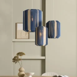 Hanglampen<Light - Living Light & Living Hanglamp Kozana Blauw - E27 - Ø 30 cm