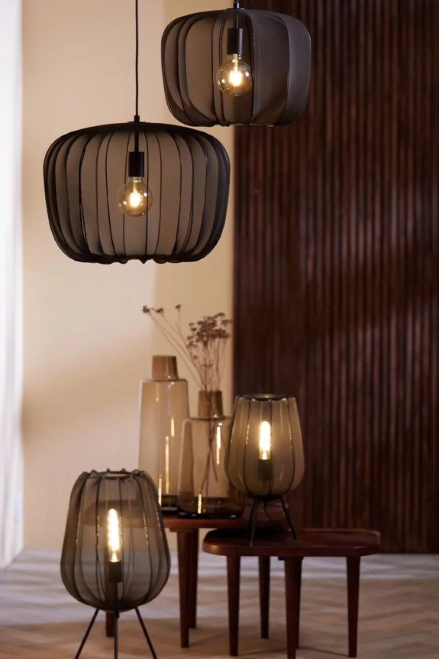 Hanglampen<Light - Living Light & Living Hanglamp Plumeria Zwart - E27 - Ø 40 cm