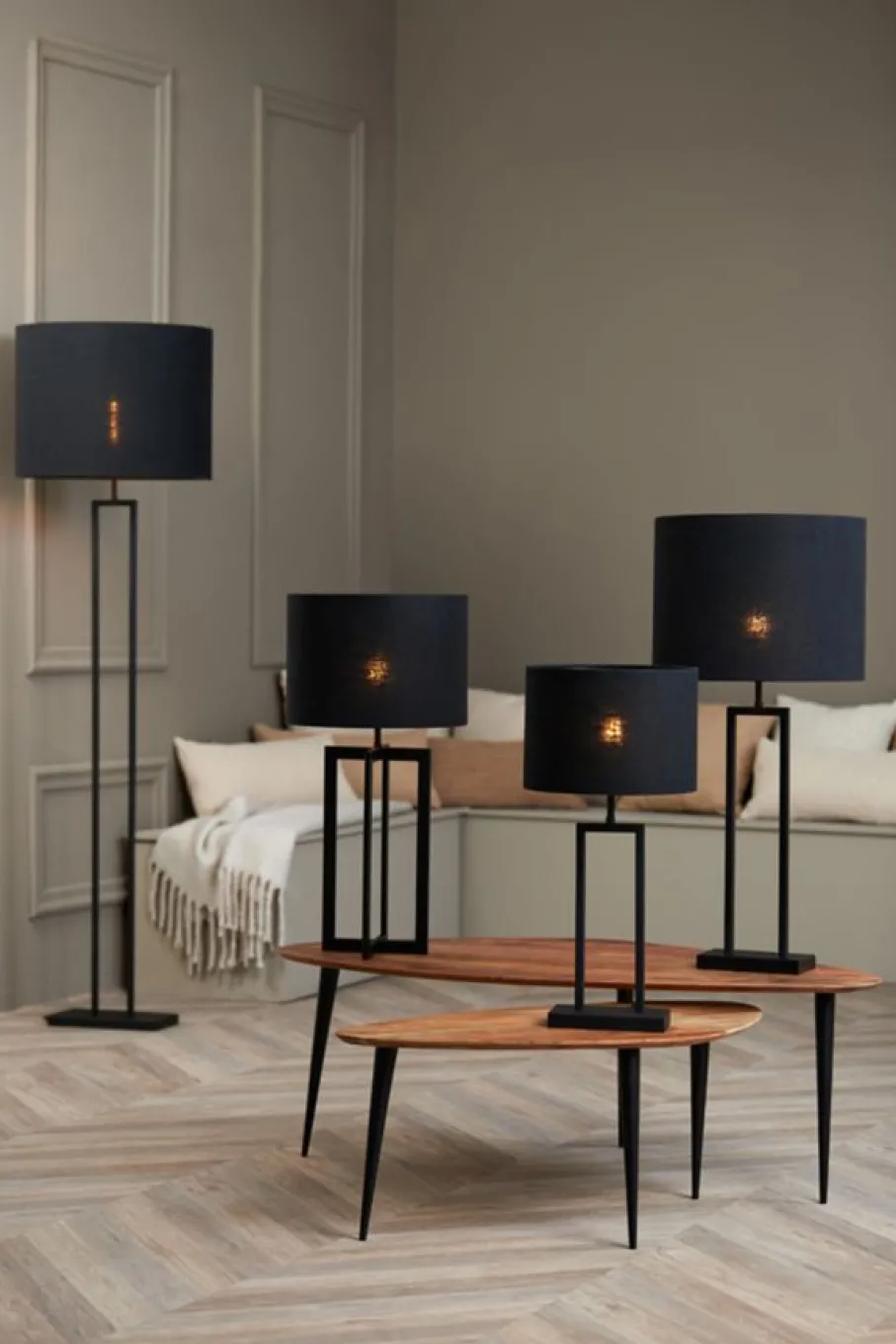 Lampenkappen & -Voeten<Light - Living Light & Living Lampenkap Livigno Zwart - 50x38x50 cm