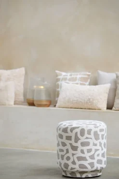 Poefs & Krukjes<Light - Living Light & Living Poef Davonte Taupe / Beige - Ø 40 cm