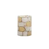 Kaarsen & Kandelaars<Light - Living Light & Living Sfeerlicht Dronero Wit/Bruin - 13 cm hoog