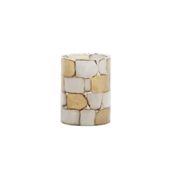 Kaarsen & Kandelaars<Light - Living Light & Living Sfeerlicht Dronero Wit/Bruin - 13 cm hoog