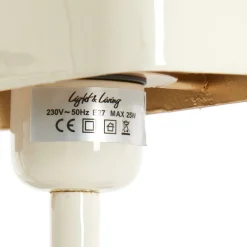 Tafellampen<Light - Living Light & Living Tafellamp Elenie Crème - E27 - 36 cm hoog