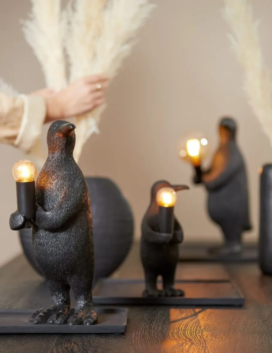Dierenlampen|Tafellampen<Light - Living Light & Living Tafellamp Penguin Zwart - E14 - 34 cm hoog