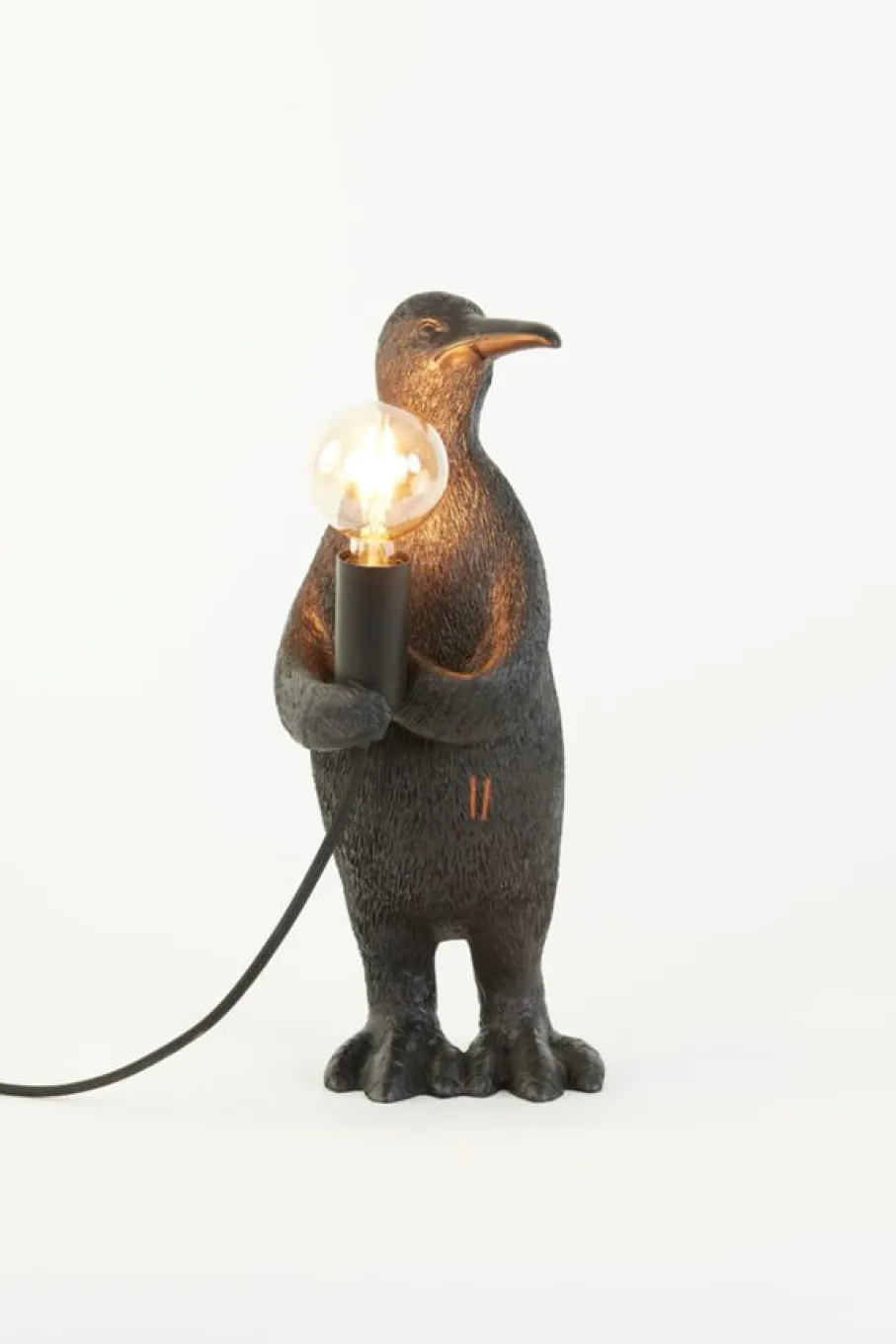 Dierenlampen|Tafellampen<Light - Living Light & Living Tafellamp Penguin Zwart - E14 - 34 cm hoog