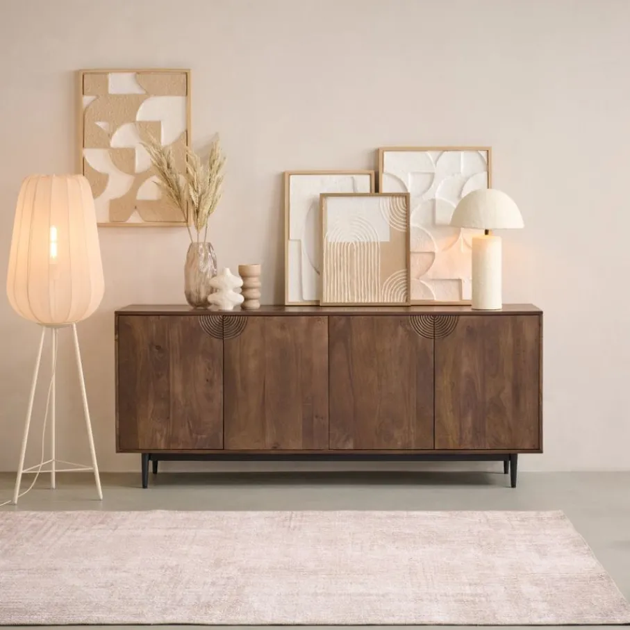 Vloerlampen<Light - Living Light & Living Vloerlamp Plumeria Zand - E27 - 132 cm hoog
