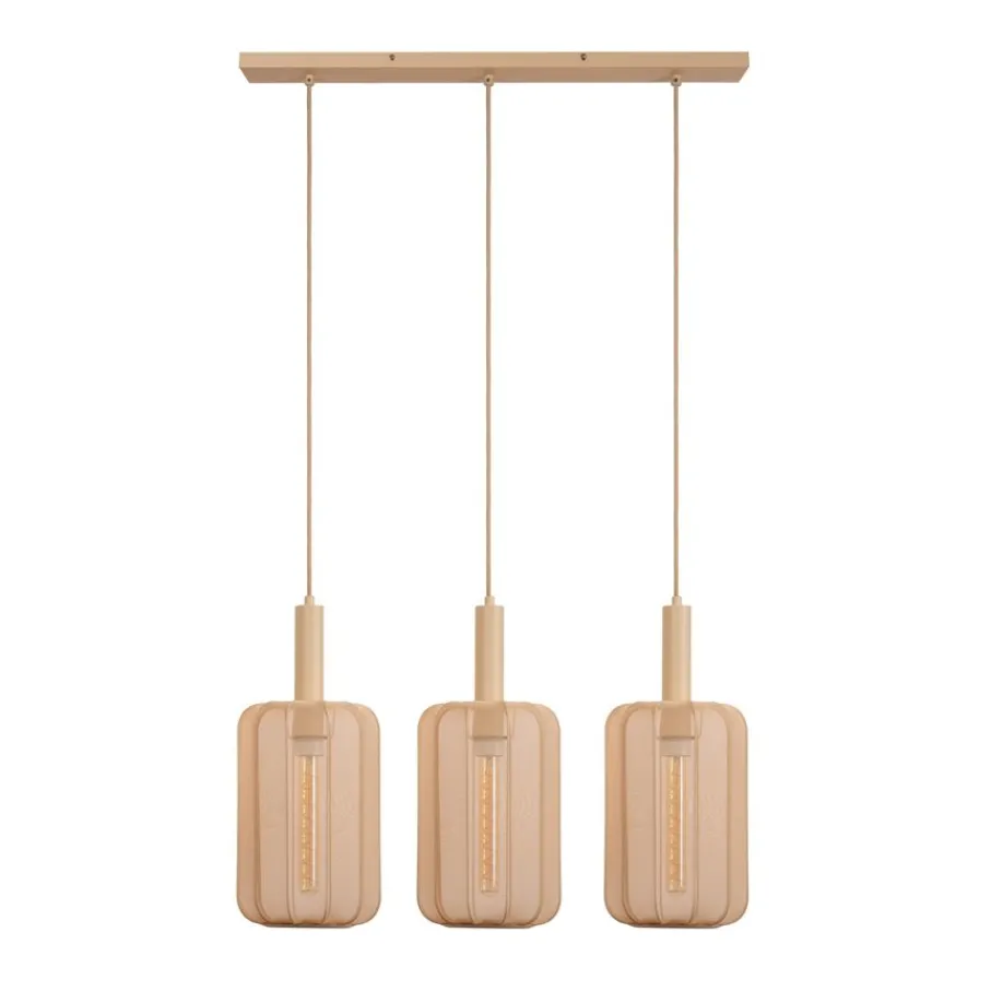 Hanglampen<Lucide Hanglamp Corina Beige - 3 x E27 - 90 cm breed