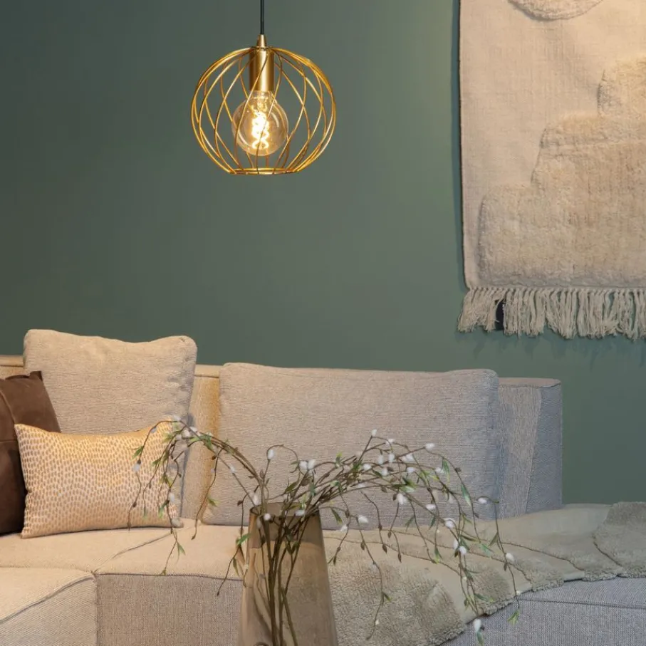 Hanglampen<Lucide Hanglamp Danza Goud - E27 - Ø 25 cm