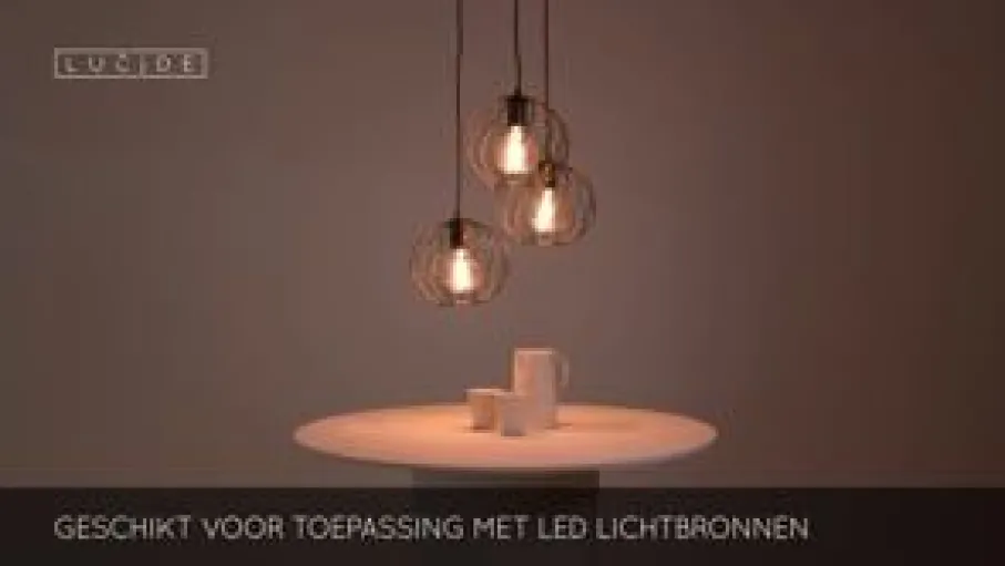 Hanglampen<Lucide Hanglamp Danza Zwart - 3 x E27 - Ø 50 cm