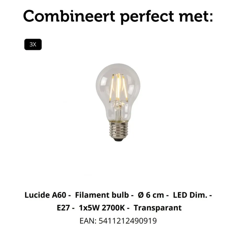 Hanglampen<Lucide Hanglamp Firmin Goud - 3 x E27 - 110 cm breed