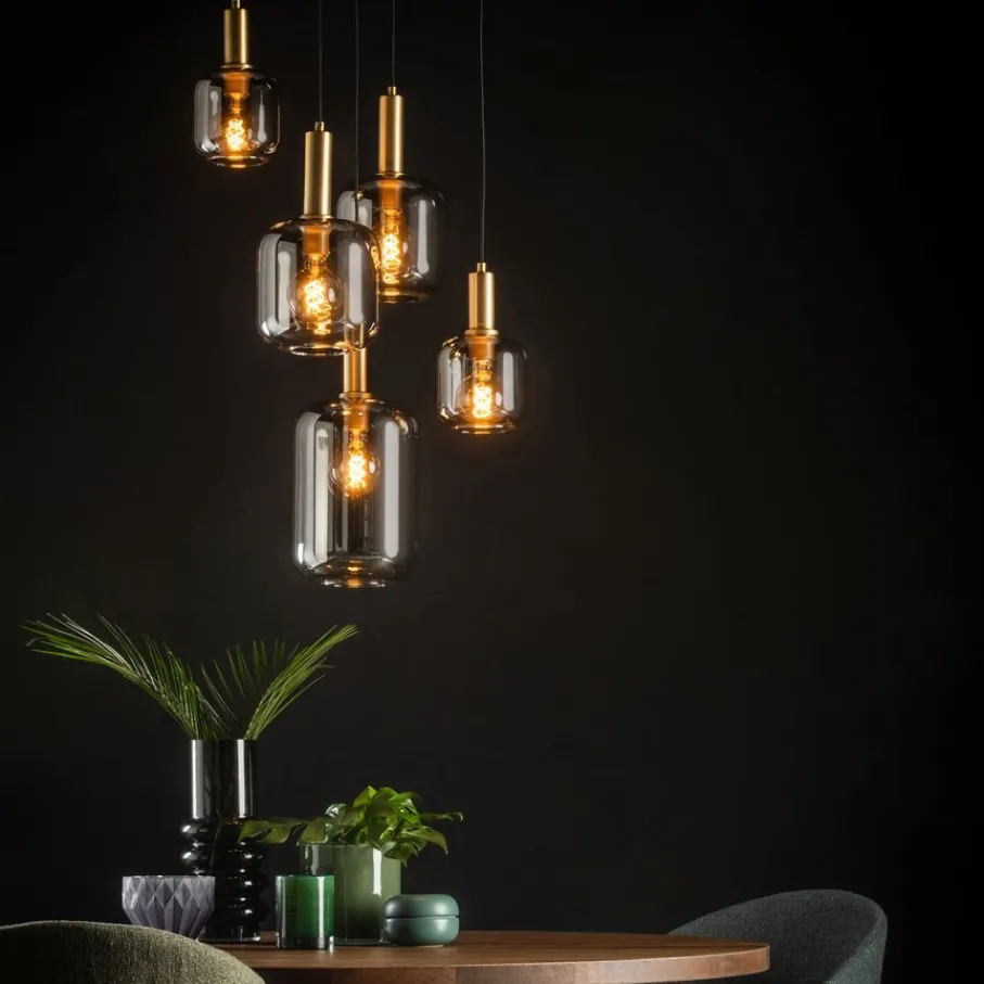 Hanglampen<Lucide Hanglamp Joanet Zwart - 5 x E27 - Ø 66 cm