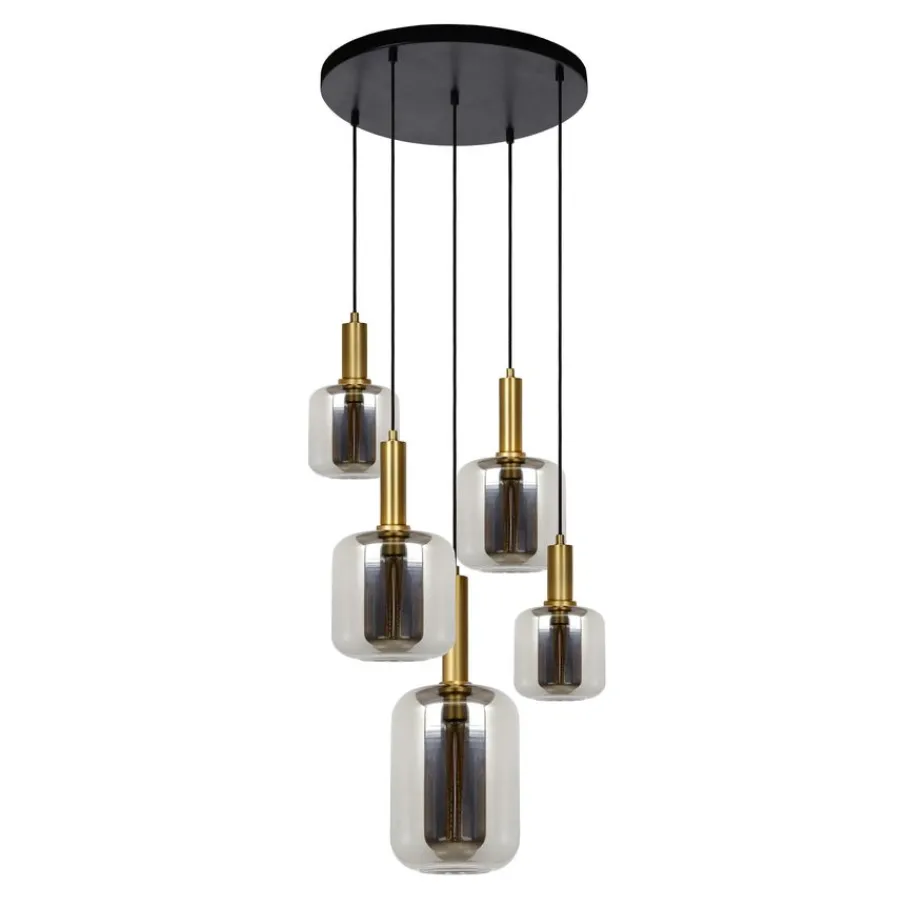 Hanglampen<Lucide Hanglamp Joanet Zwart - 5 x E27 - Ø 66 cm