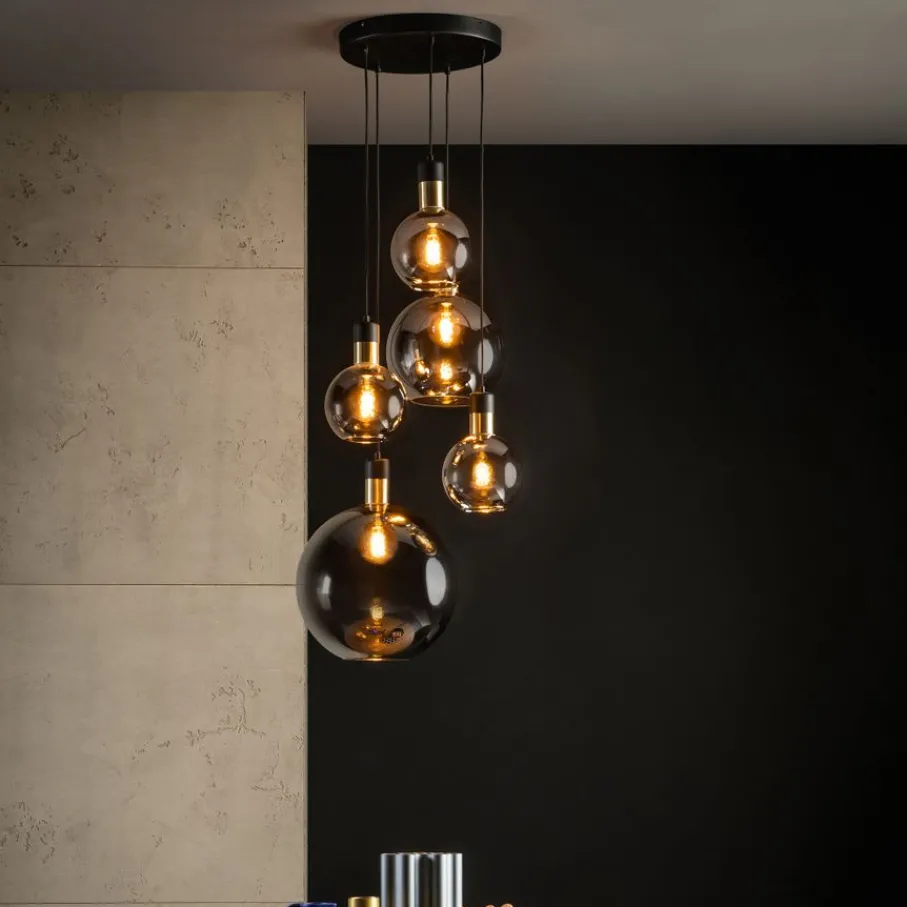 Hanglampen<Lucide Hanglamp Julius Zwart - 5 x E27 - Ø 50 cm