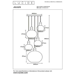 Hanglampen<Lucide Hanglamp Julius Zwart - 5 x E27 - Ø 50 cm