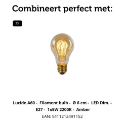 Hanglampen<Lucide Hanglamp Maloto Goud - 7 x E27 - 150 cm breed